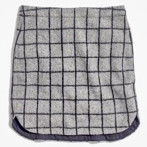 NWOT Madewell Women's In Grid Check Miniskirt in Charcoal Grey - Size: 8